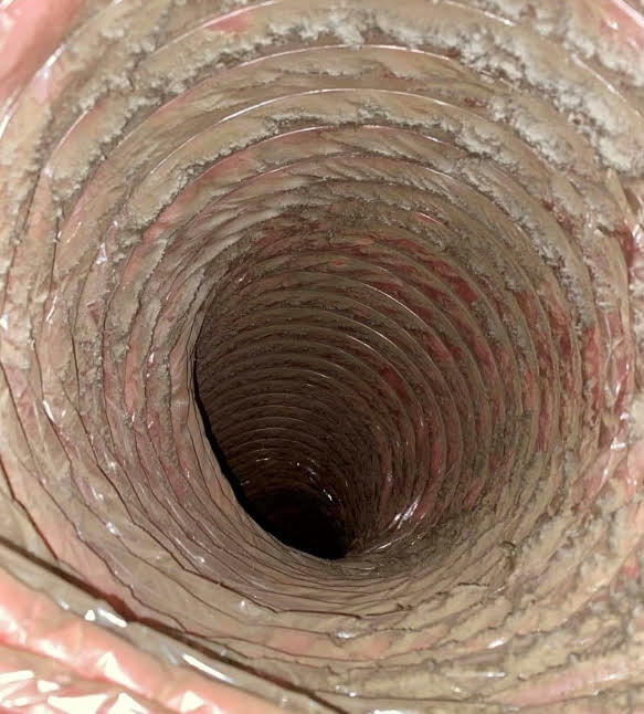 Before Round Air Duct Deep Cleaning